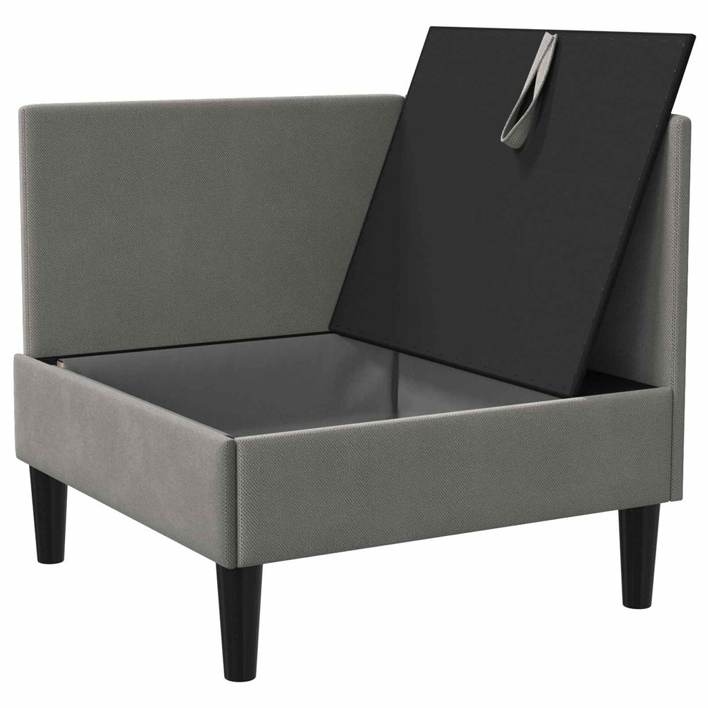 vidaXL Rogowa Sofa z Przechowywaniem ciemnoszary Welur