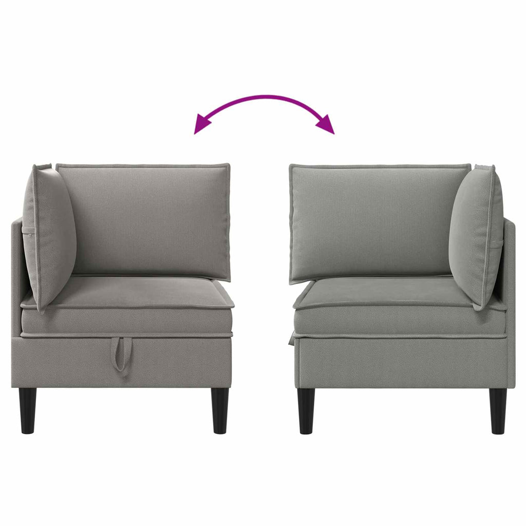 vidaXL Rogowa Sofa z Przechowywaniem ciemnoszary Welur