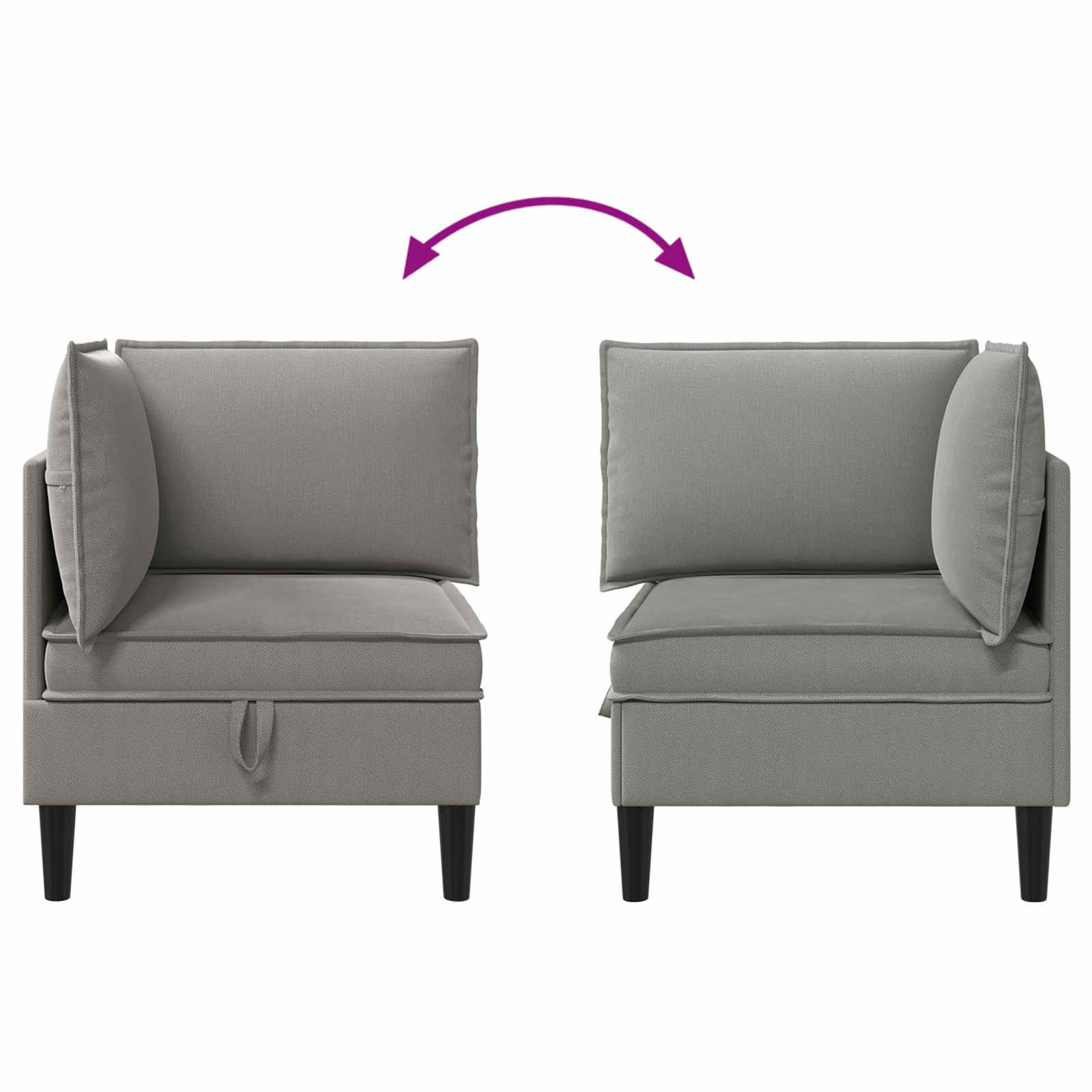 vidaXL Rogowa Sofa z Przechowywaniem ciemnoszary Welur