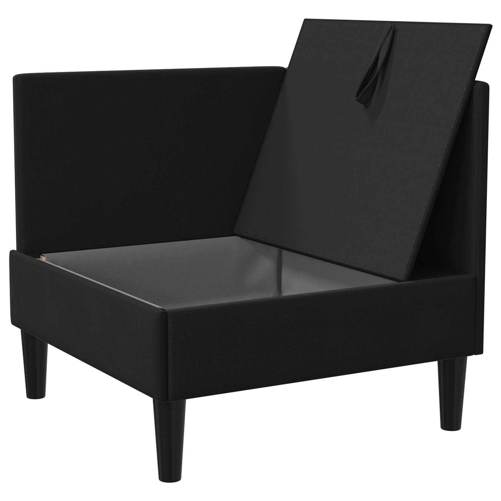 vidaXL Rogowa Sofa z Przechowywaniem Czarny Welur