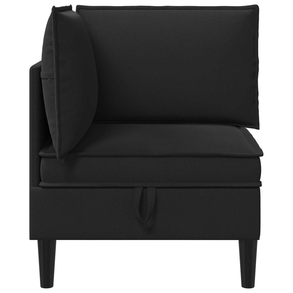 vidaXL Rogowa Sofa z Przechowywaniem Czarny Welur