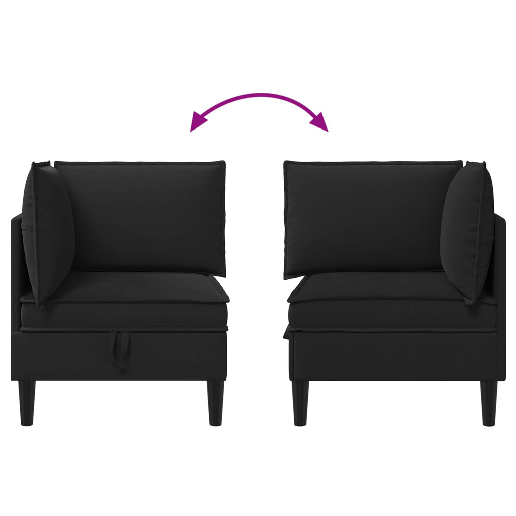 vidaXL Rogowa Sofa z Przechowywaniem Czarny Welur