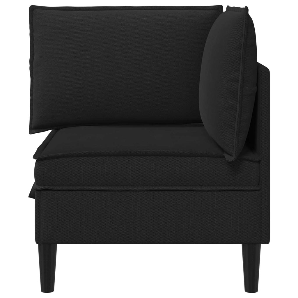 vidaXL Rogowa Sofa z Przechowywaniem Czarny Welur
