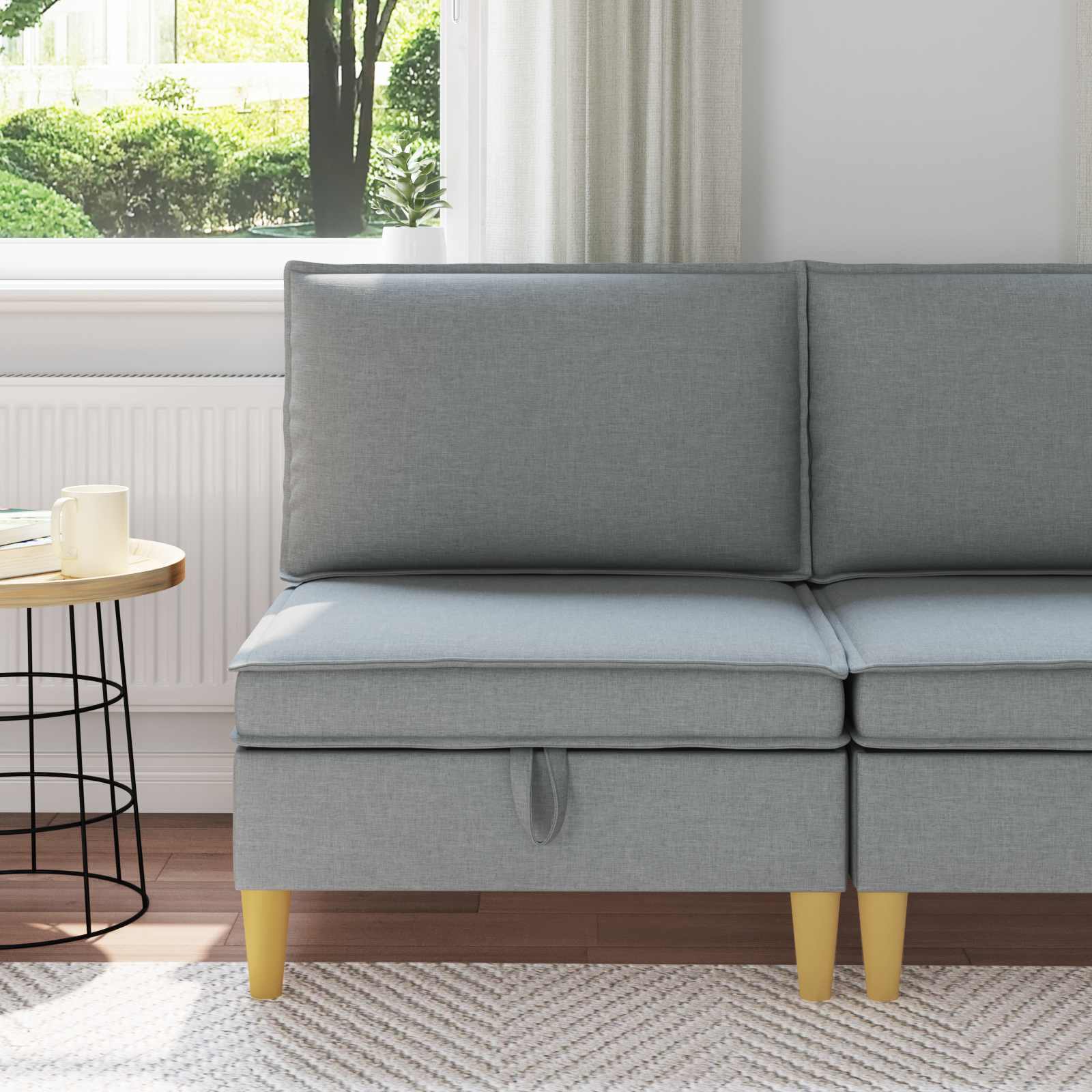 vidaXL Sofa z miejscem do przechowywania tkanina