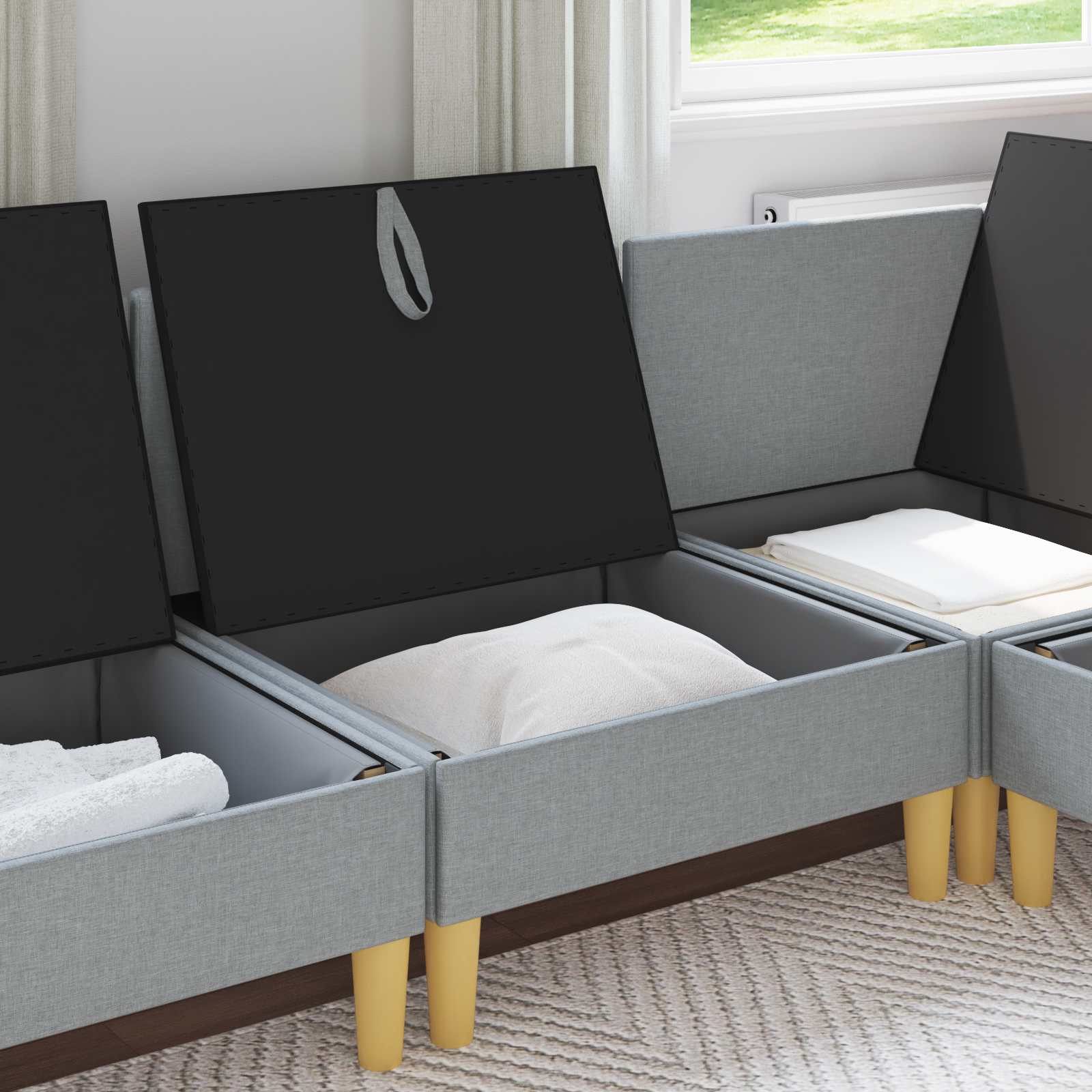 vidaXL Sofa z miejscem do przechowywania tkanina