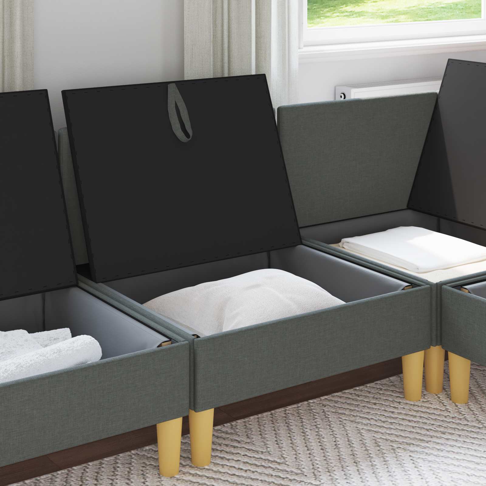 vidaXL Sofa z miejscem do przechowywania tkanina