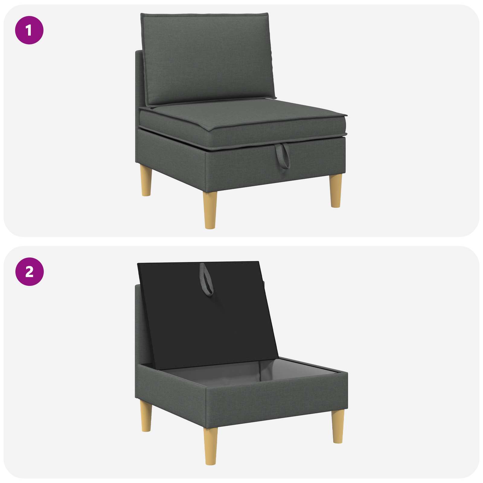 vidaXL Sofa z miejscem do przechowywania tkanina