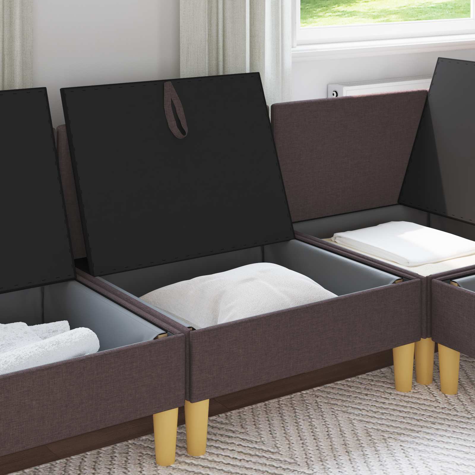 vidaXL Sofa z miejscem do przechowywania tkanina