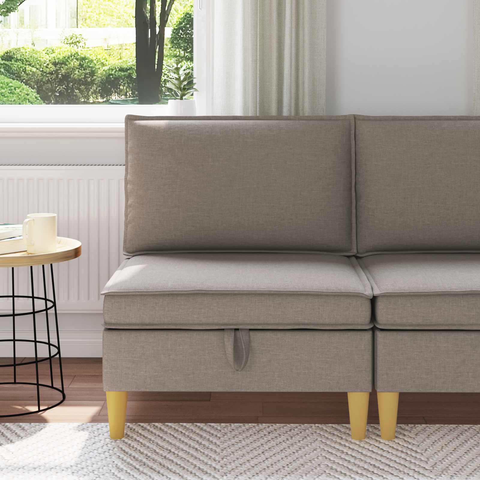 vidaXL Sofa z miejscem do przechowywania tkanina