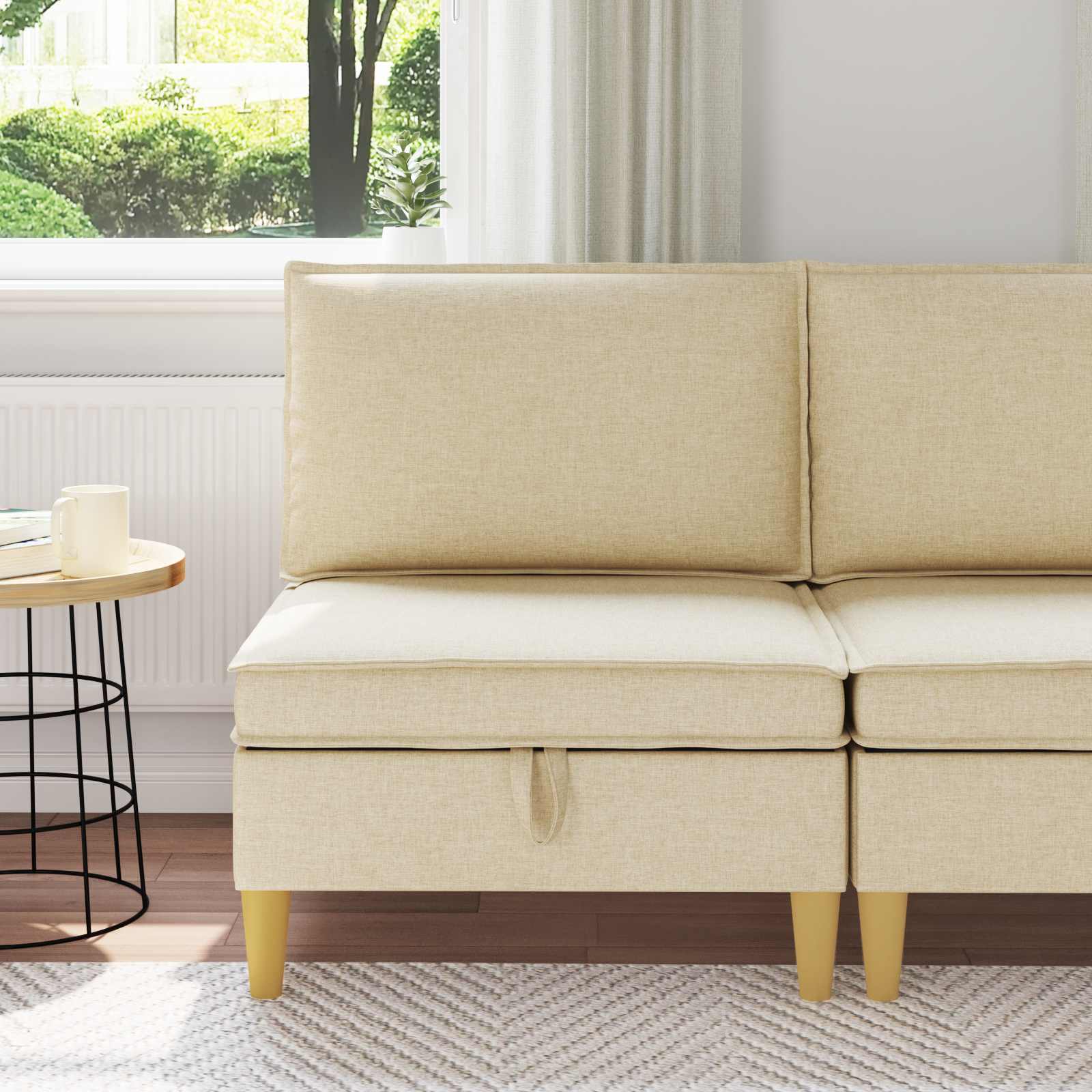 vidaXL Sofa z miejscem do przechowywania tkanina
