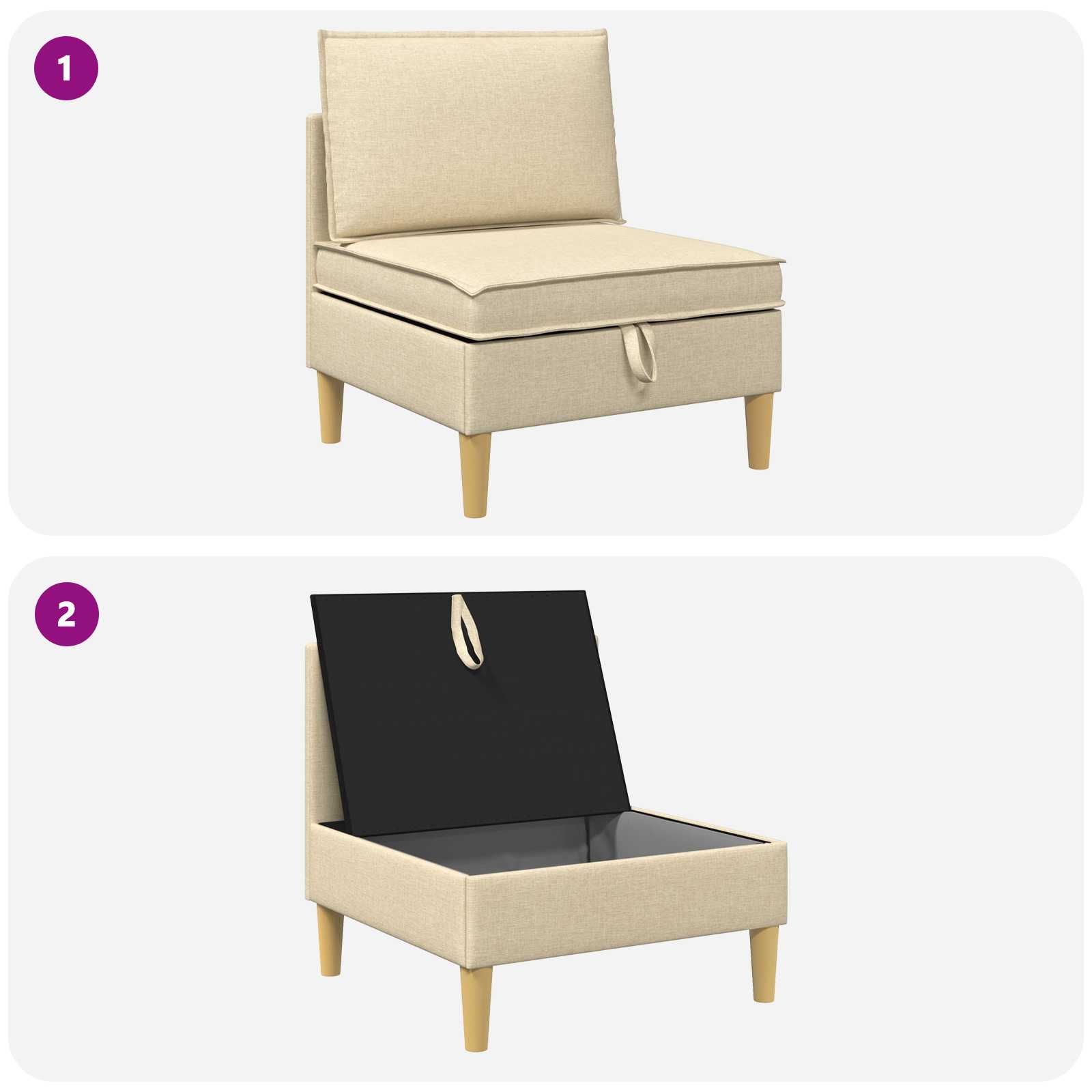 vidaXL Sofa z miejscem do przechowywania tkanina