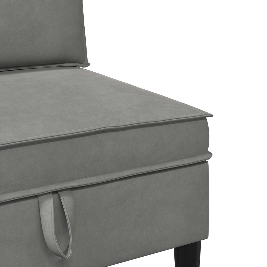 vidaXL Środkowa sofa z miejscem do przechowywania jasnoszary Welur