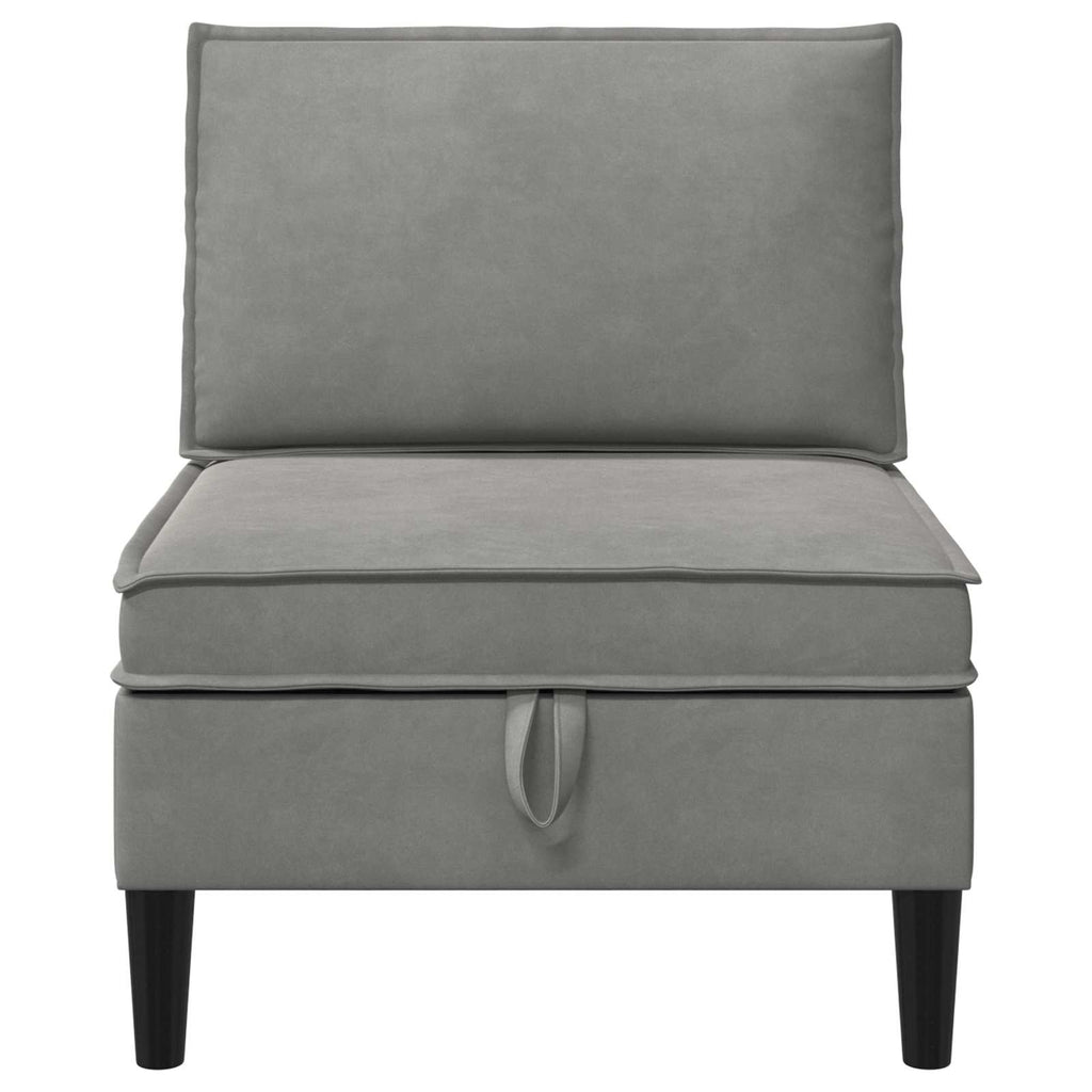 vidaXL Środkowa sofa z miejscem do przechowywania jasnoszary Welur
