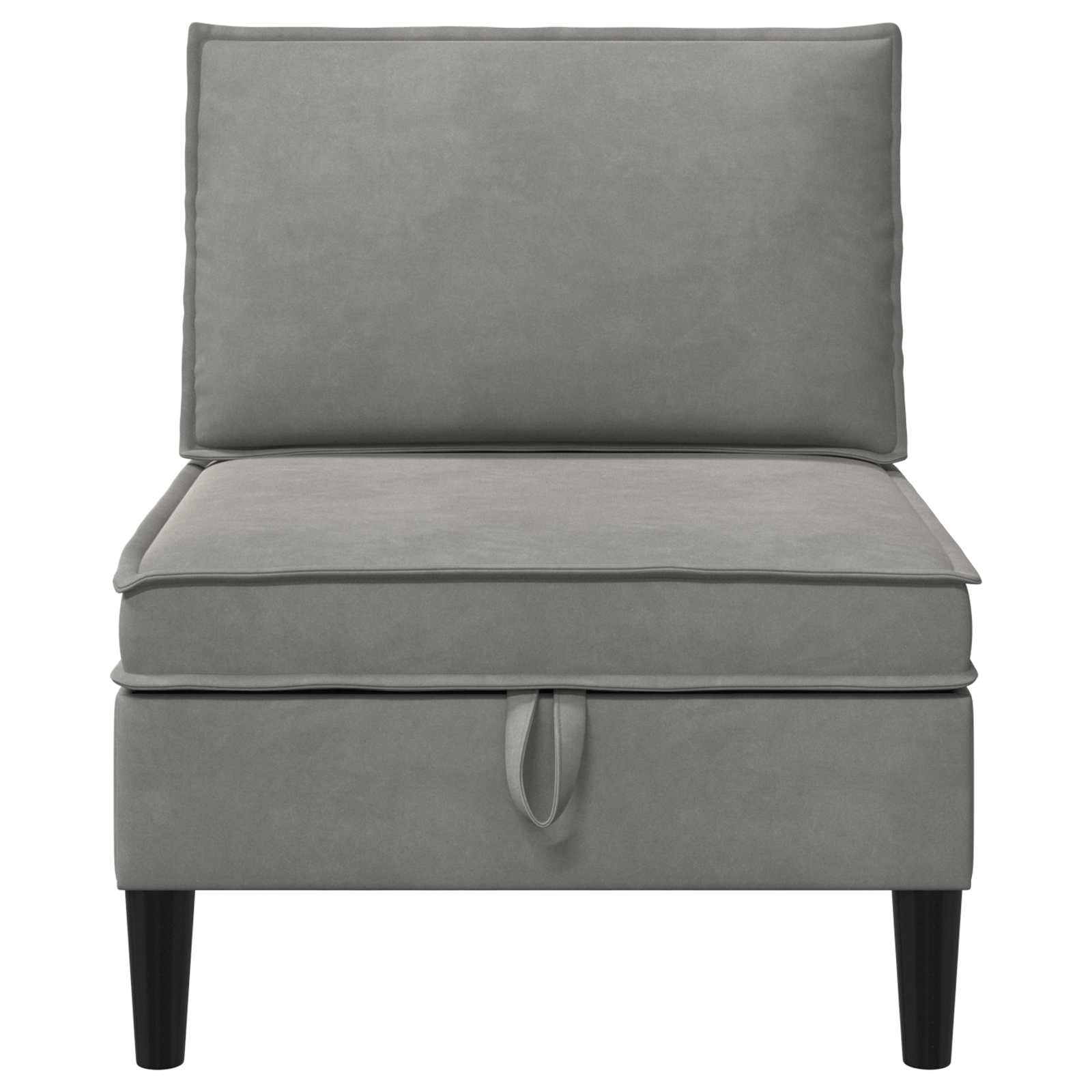 vidaXL Środkowa sofa z miejscem do przechowywania jasnoszary Welur