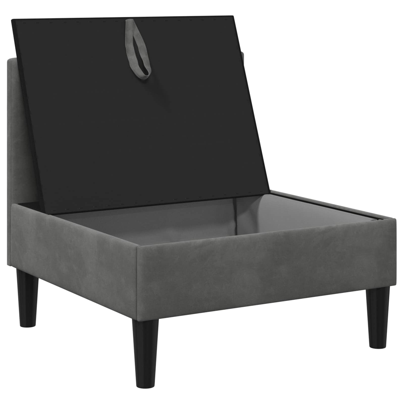 vidaXL Środkowa sofa z miejscem do przechowywania ciemnoszary Welur