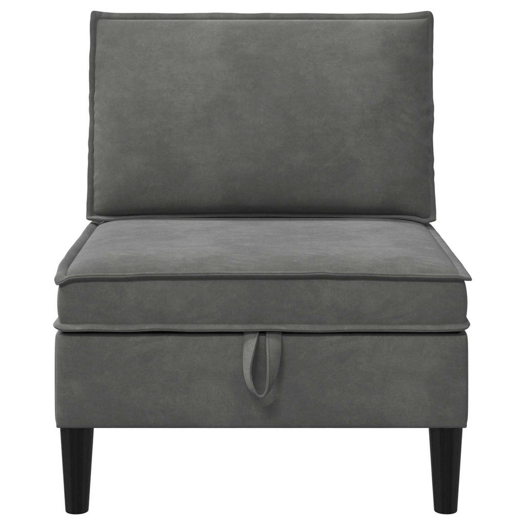 vidaXL Środkowa sofa z miejscem do przechowywania ciemnoszary Welur