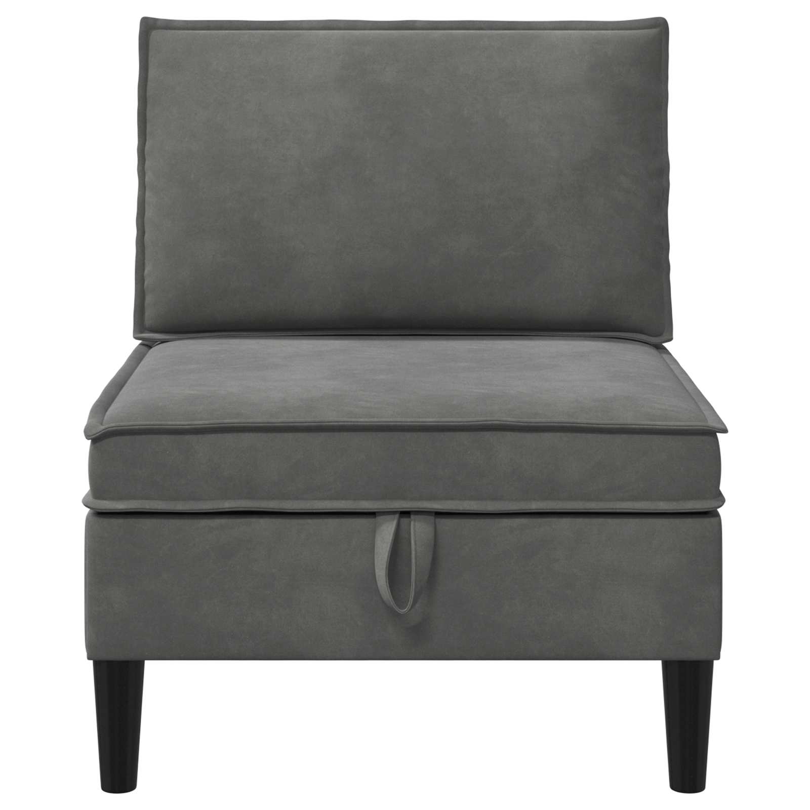 vidaXL Środkowa sofa z miejscem do przechowywania ciemnoszary Welur