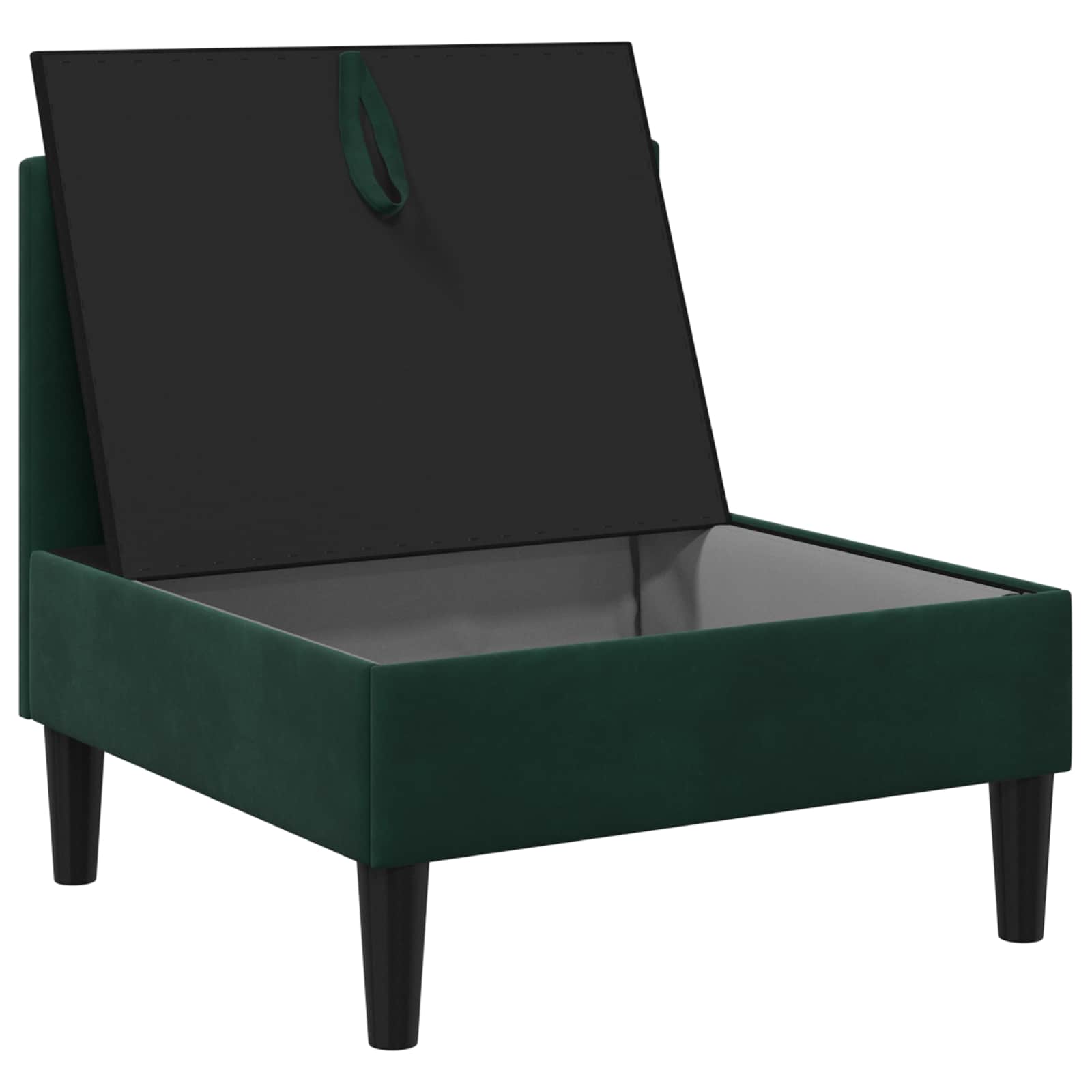 vidaXL Środkowa sofa z miejscem do przechowywania Ciemnozielony Welur