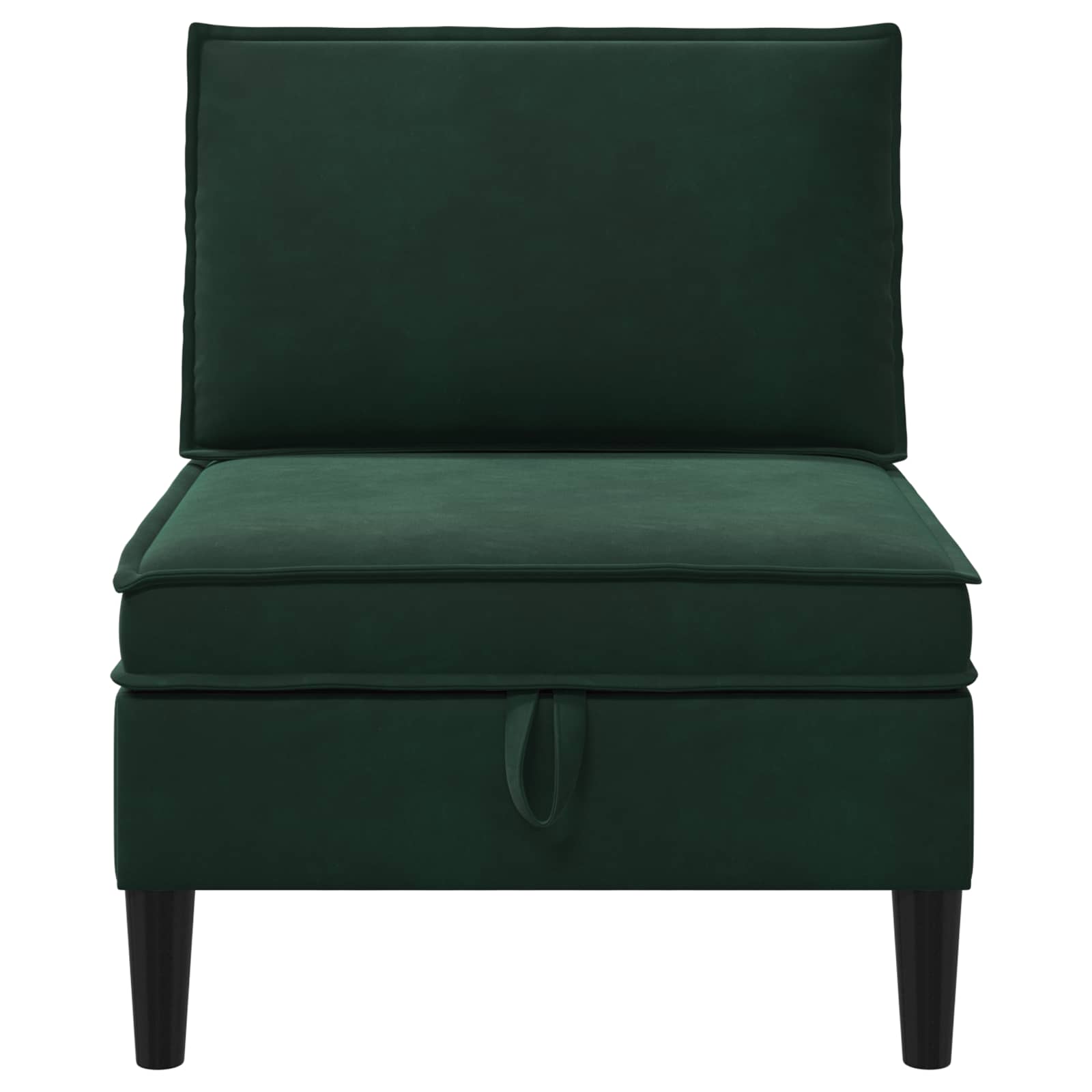 vidaXL Środkowa sofa z miejscem do przechowywania Ciemnozielony Welur