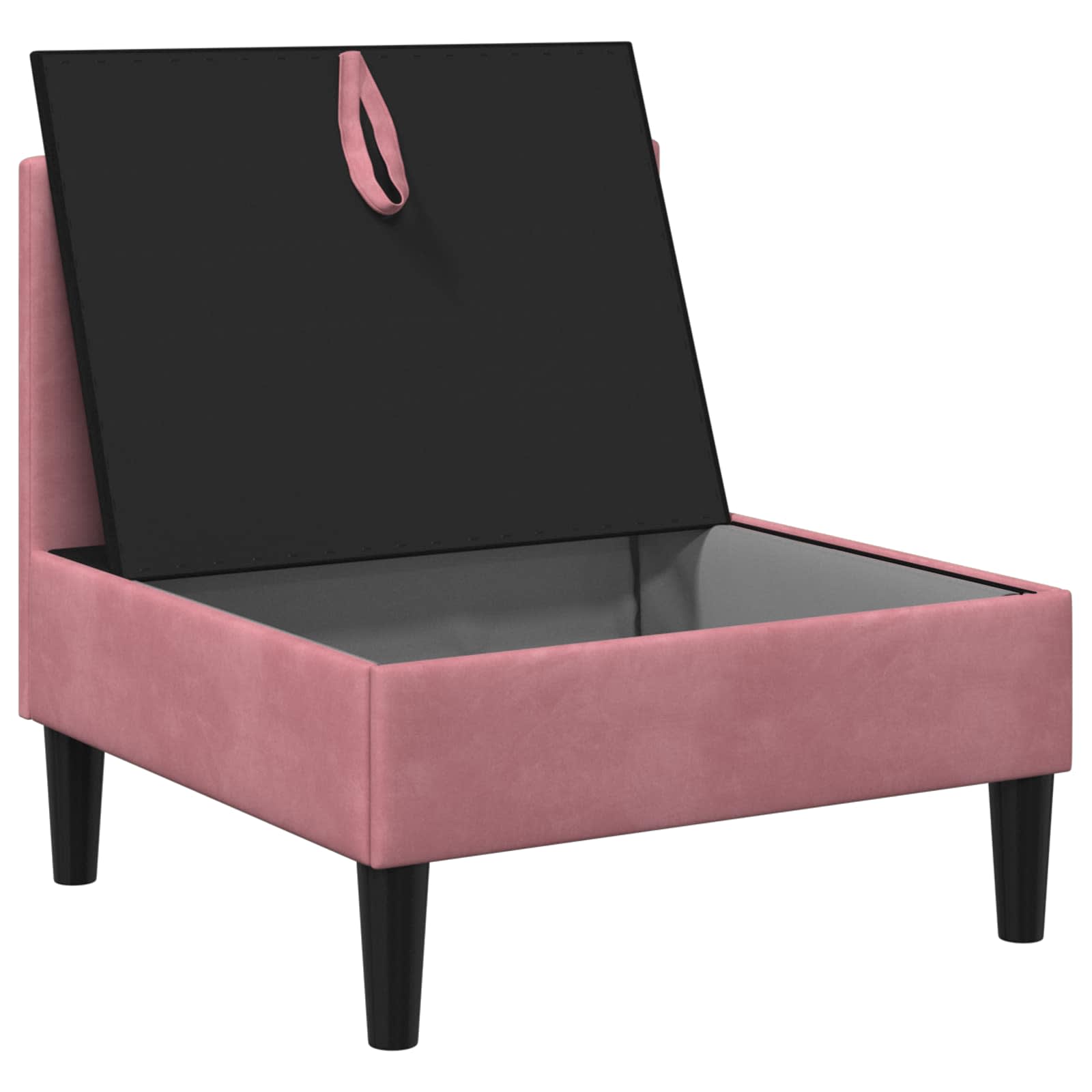 vidaXL Środkowa sofa z miejscem do przechowywania różowy Welur