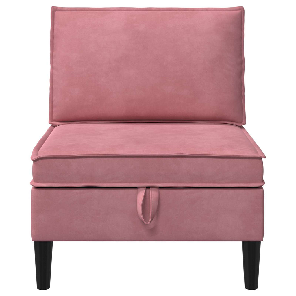 vidaXL Środkowa sofa z miejscem do przechowywania różowy Welur