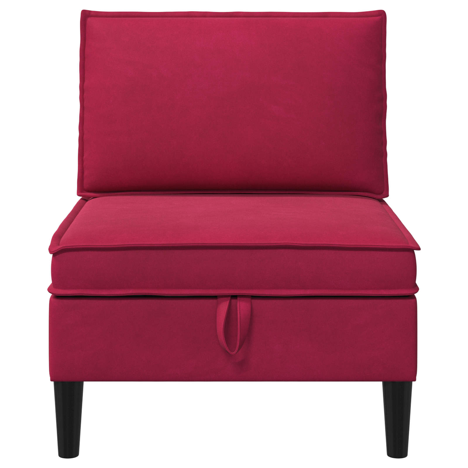vidaXL Środkowa sofa z miejscem do przechowywania Czerwone wino Welur