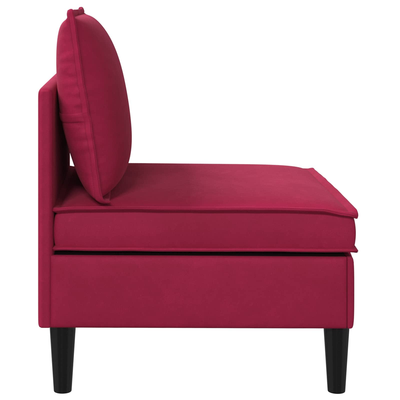 vidaXL Środkowa sofa z miejscem do przechowywania Czerwone wino Welur