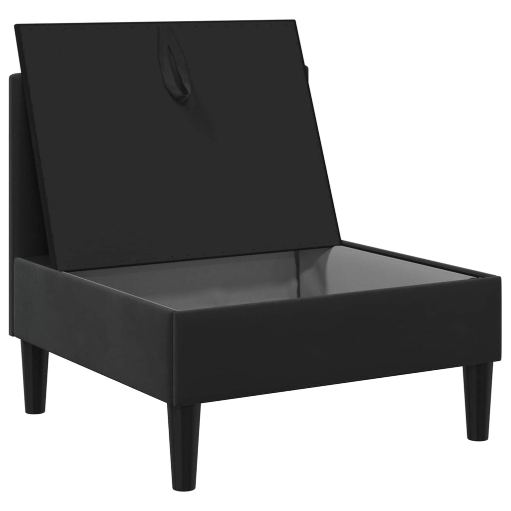 vidaXL Środkowa sofa z miejscem do przechowywania Czarny Welur
