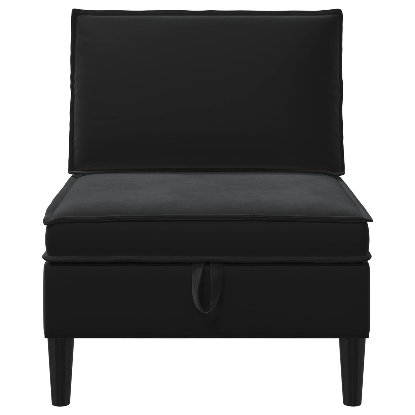 vidaXL Środkowa sofa z miejscem do przechowywania Czarny Welur