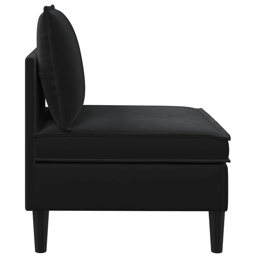 vidaXL Środkowa sofa z miejscem do przechowywania Czarny Welur