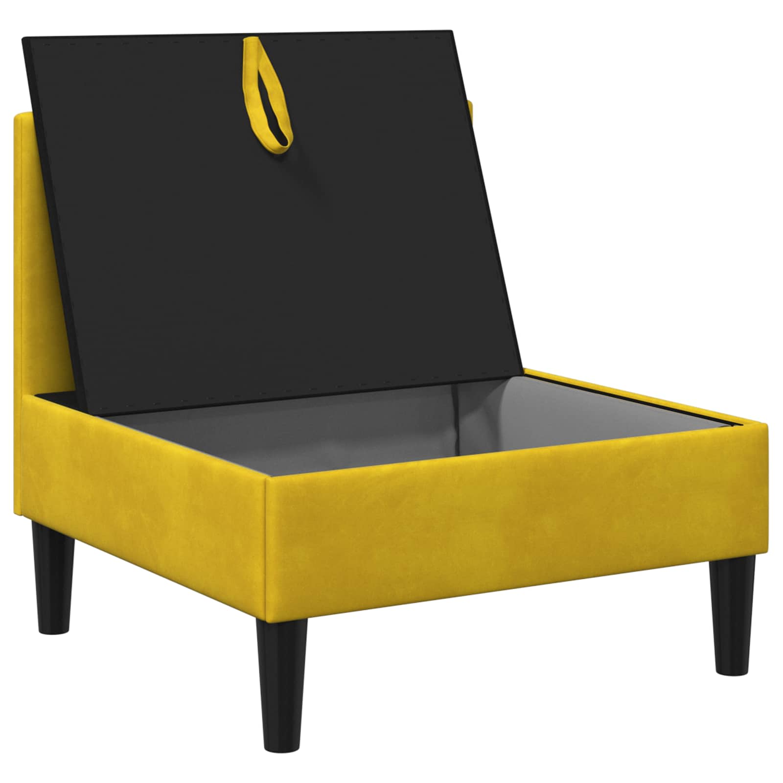 vidaXL Środkowa sofa z miejscem do przechowywania żółty Welur