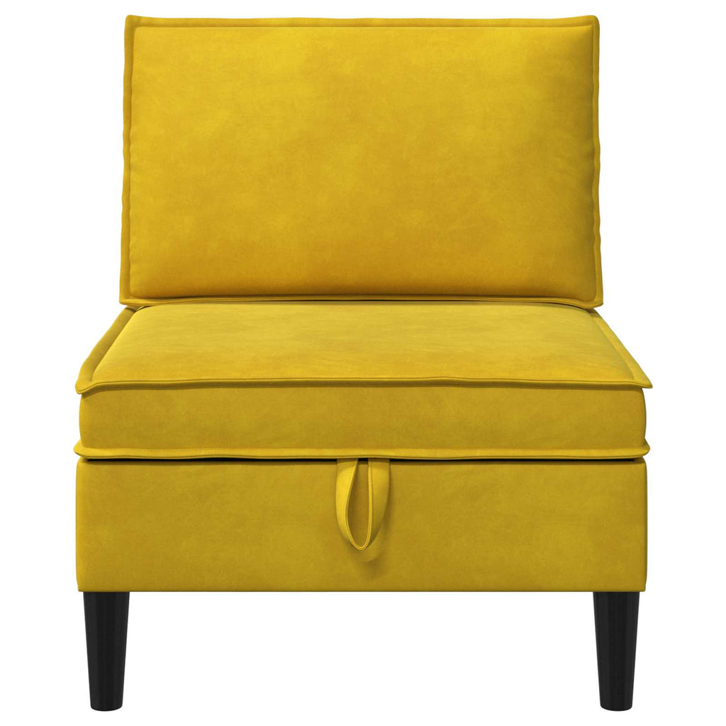 vidaXL Środkowa sofa z miejscem do przechowywania żółty Welur