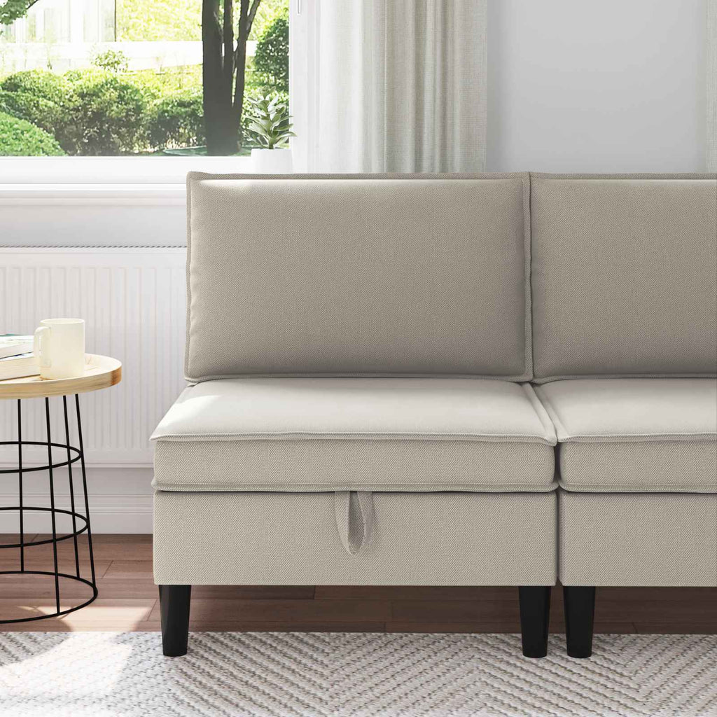 vidaXL Środkowa Sofa z Przechowywaniem Owies Welur