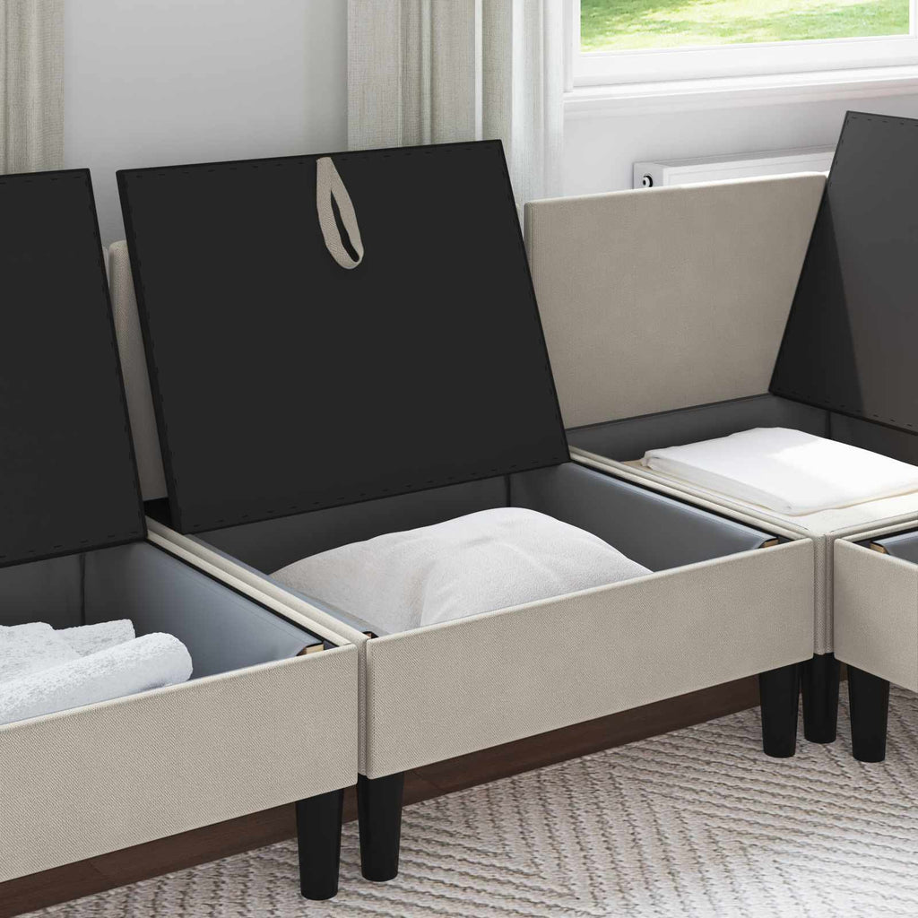 vidaXL Środkowa Sofa z Przechowywaniem Owies Welur