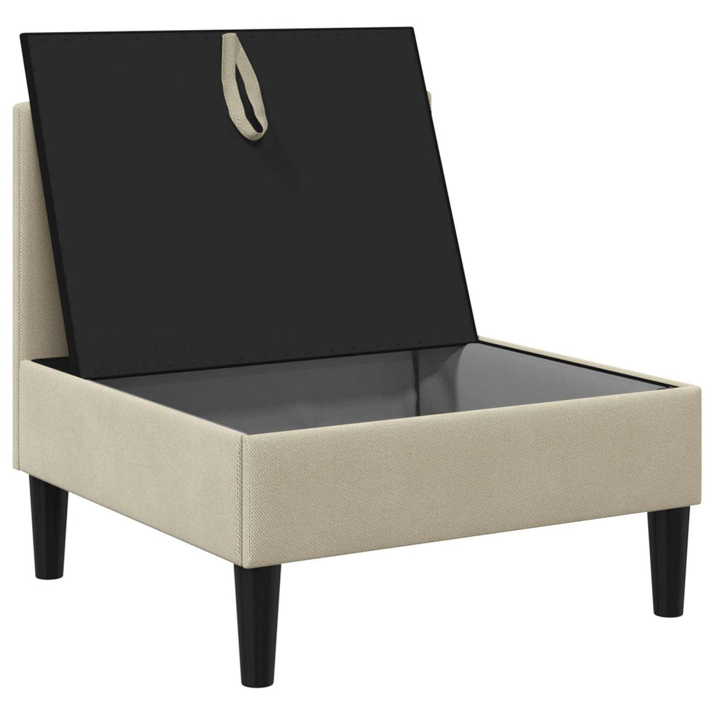 vidaXL Środkowa Sofa z Przechowywaniem piaskowy Welur
