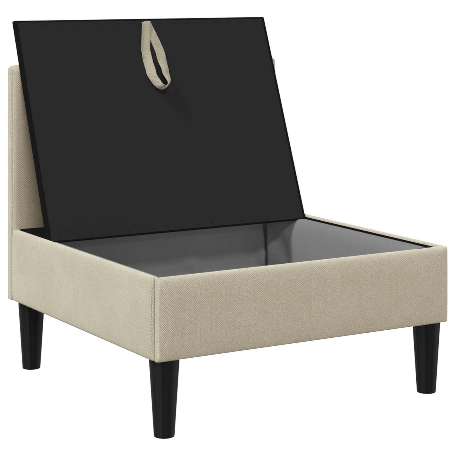 vidaXL Środkowa Sofa z Przechowywaniem piaskowy Welur