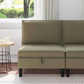 vidaXL Środkowa Sofa z Przechowywaniem Khaki Welur