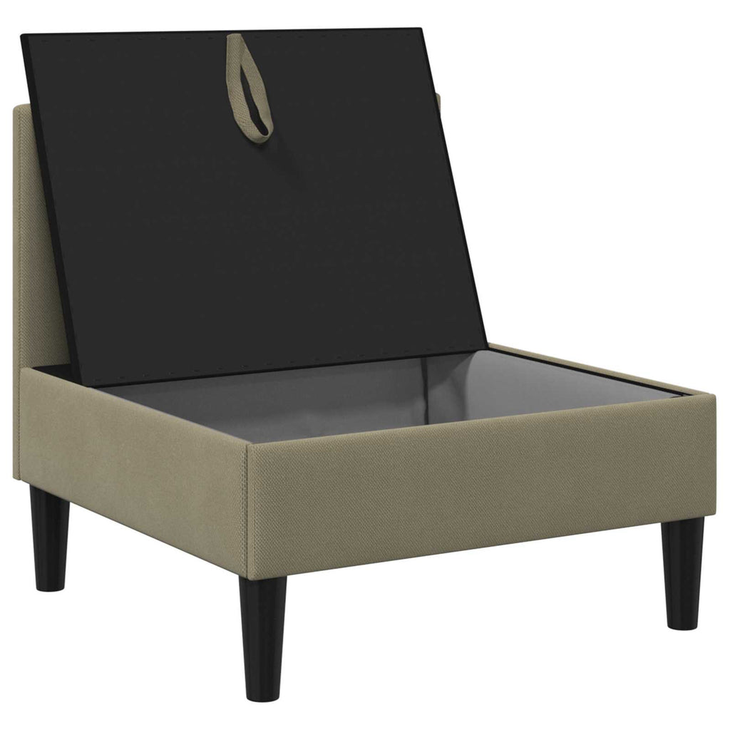 vidaXL Środkowa Sofa z Przechowywaniem Khaki Welur