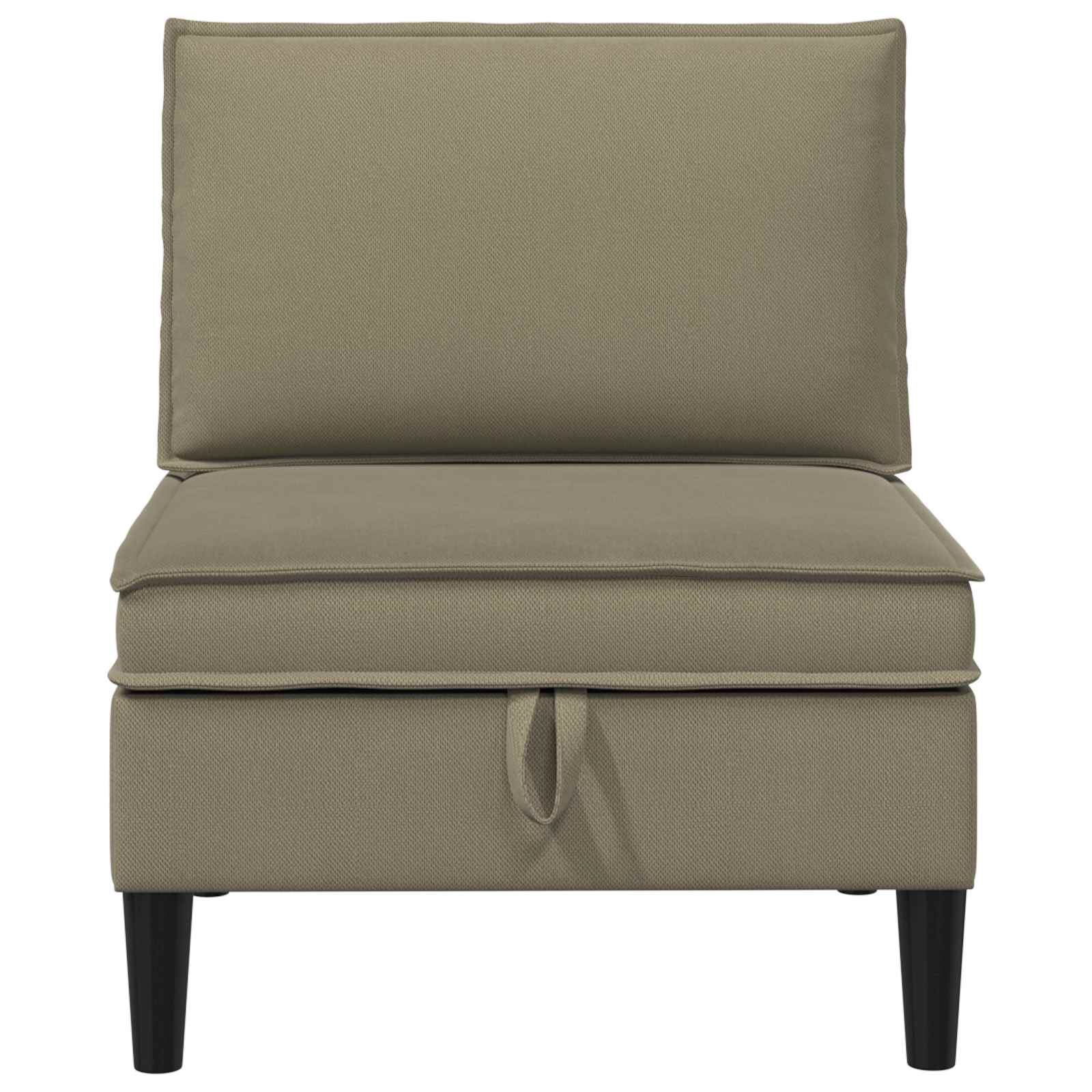 vidaXL Środkowa Sofa z Przechowywaniem Khaki Welur