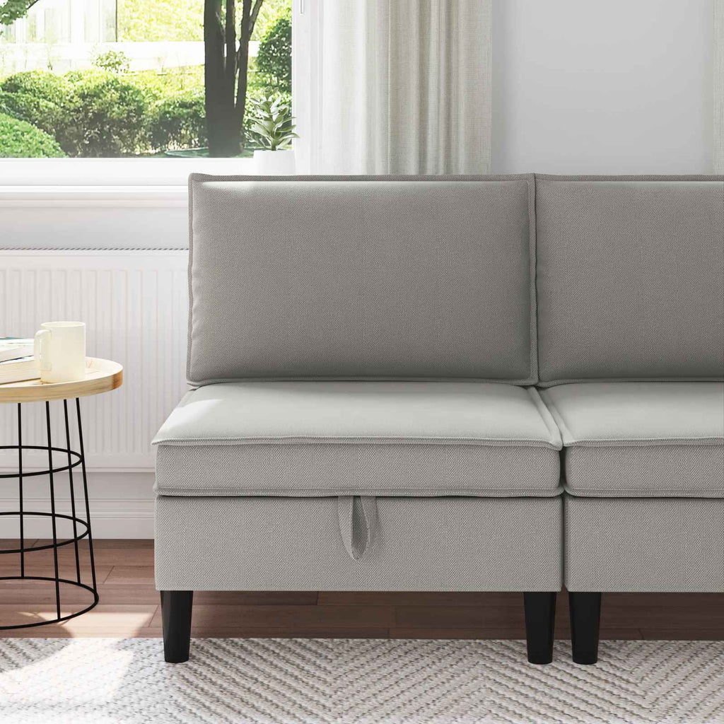 vidaXL Środkowa Sofa z Przechowywaniem jasnoszary Welur