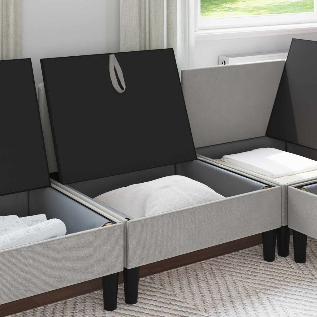 vidaXL Środkowa Sofa z Przechowywaniem jasnoszary Welur