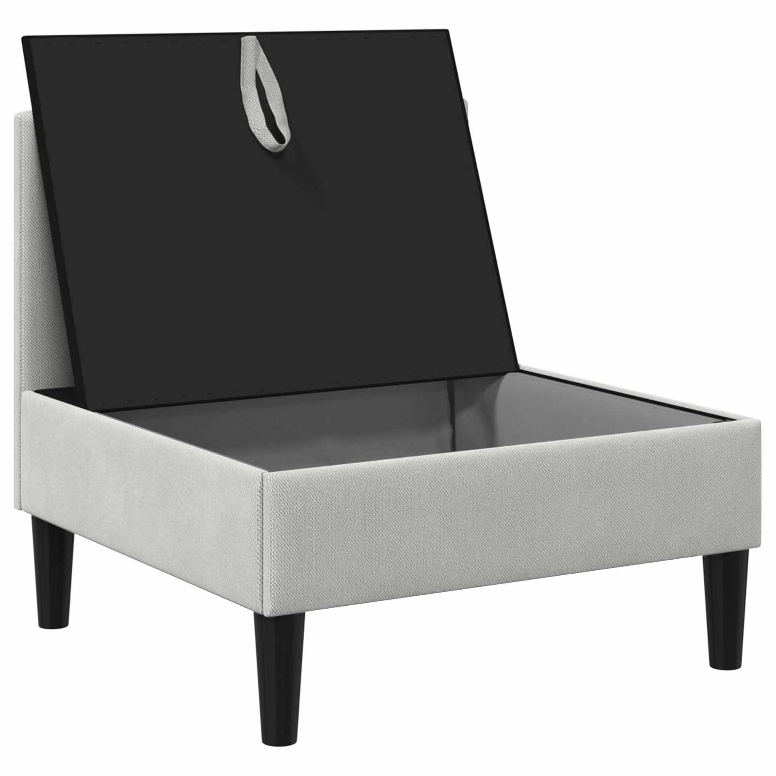 vidaXL Środkowa Sofa z Przechowywaniem jasnoszary Welur