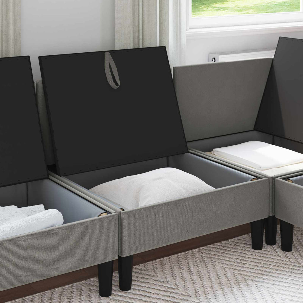 vidaXL Środkowa Sofa z Przechowywaniem ciemnoszary Welur