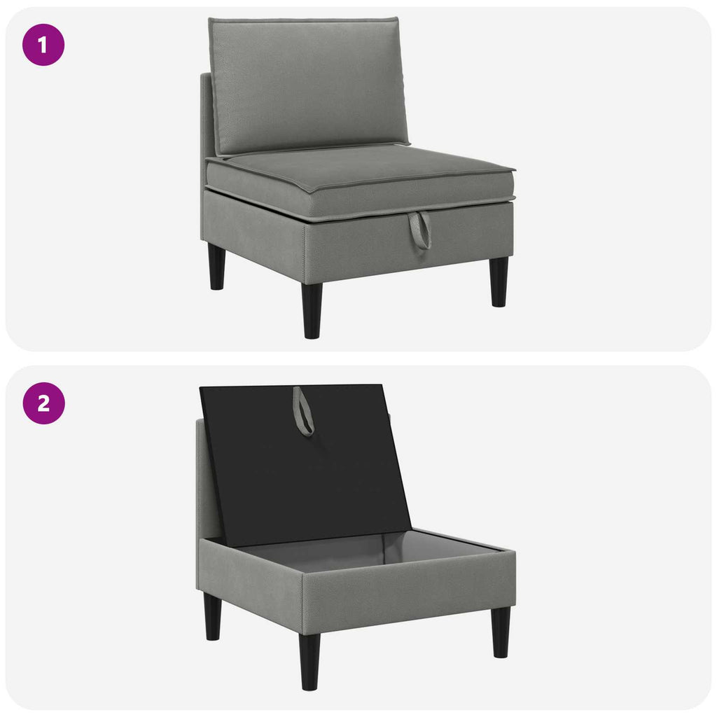 vidaXL Środkowa Sofa z Przechowywaniem ciemnoszary Welur