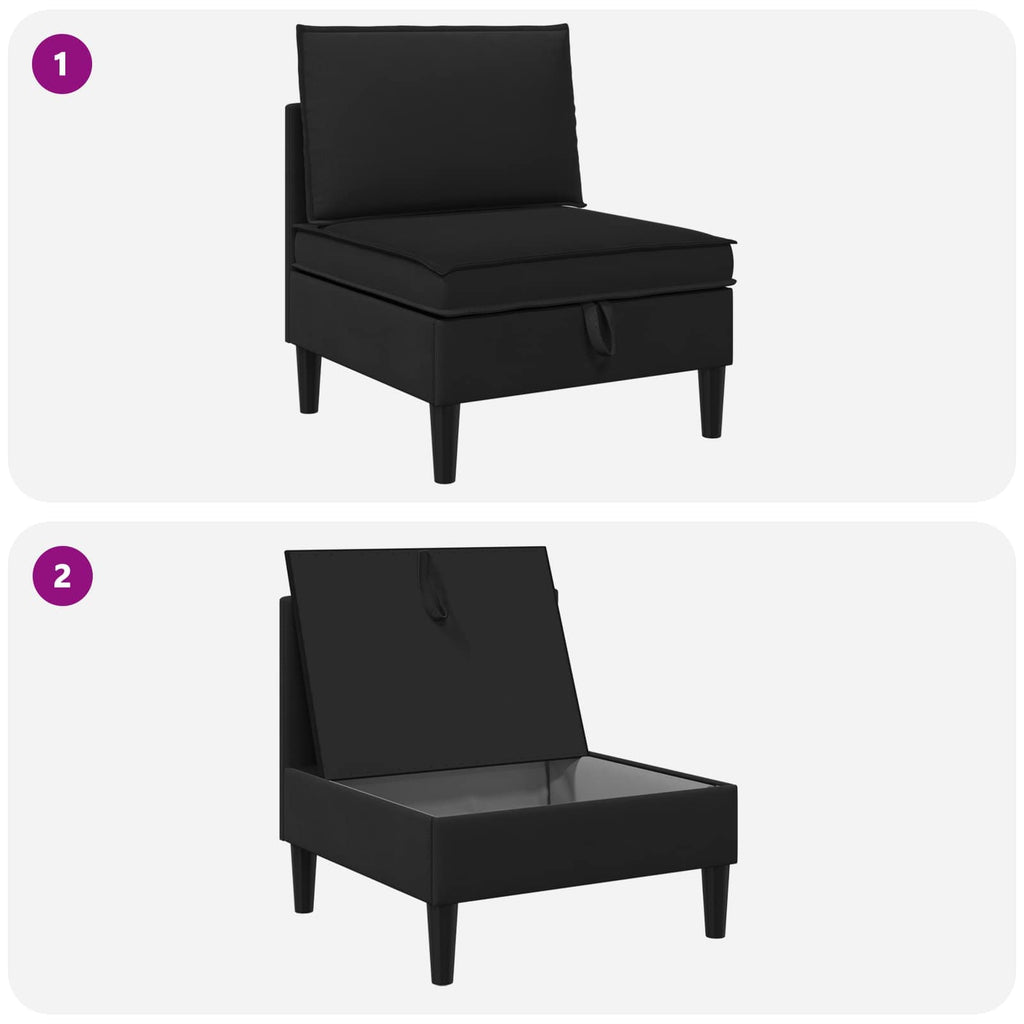 vidaXL Środkowa Sofa z Przechowywaniem Czarny Welur