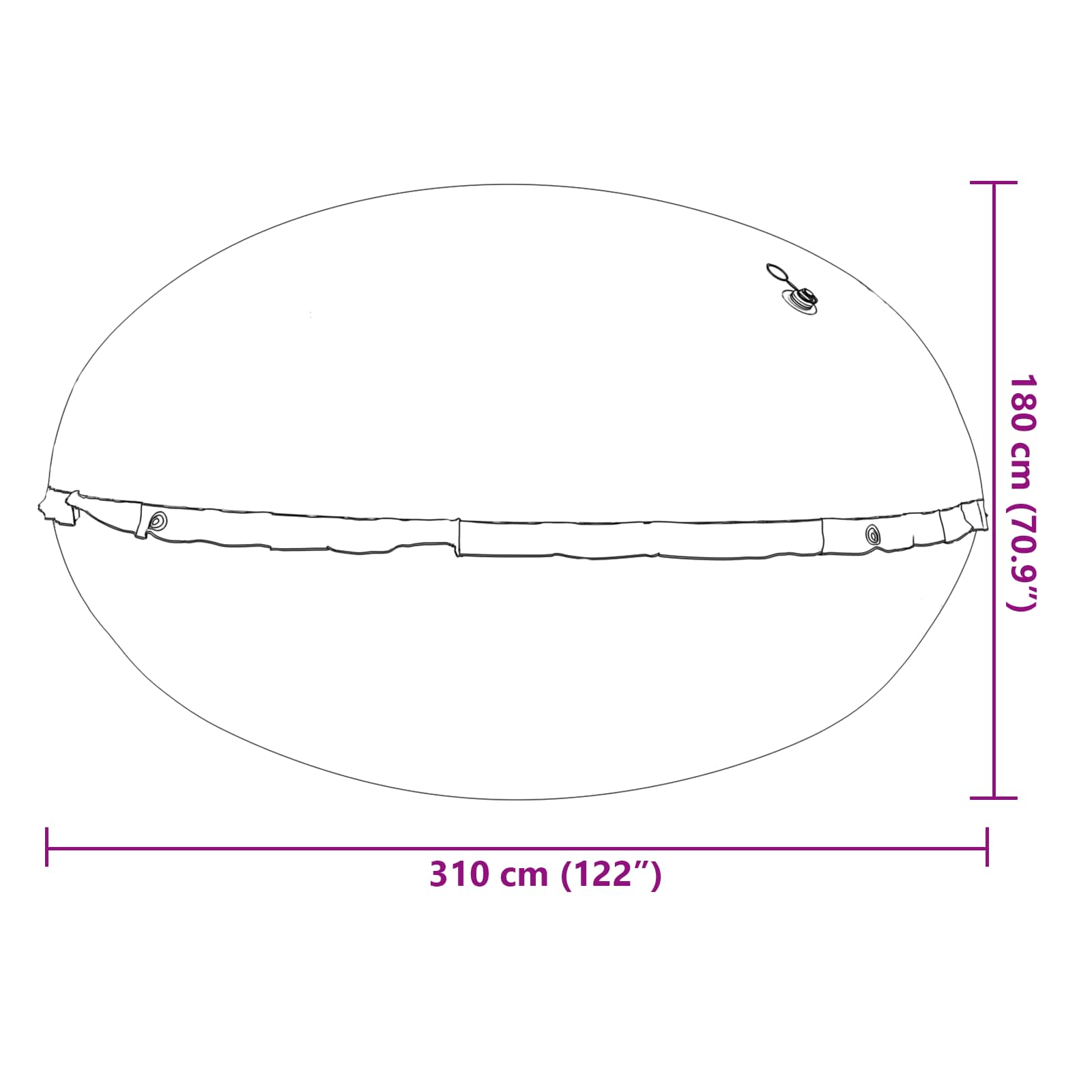 vidaXL Poduszka basenowa na zimę Niebieski Ø 310 x 180 cm PVC