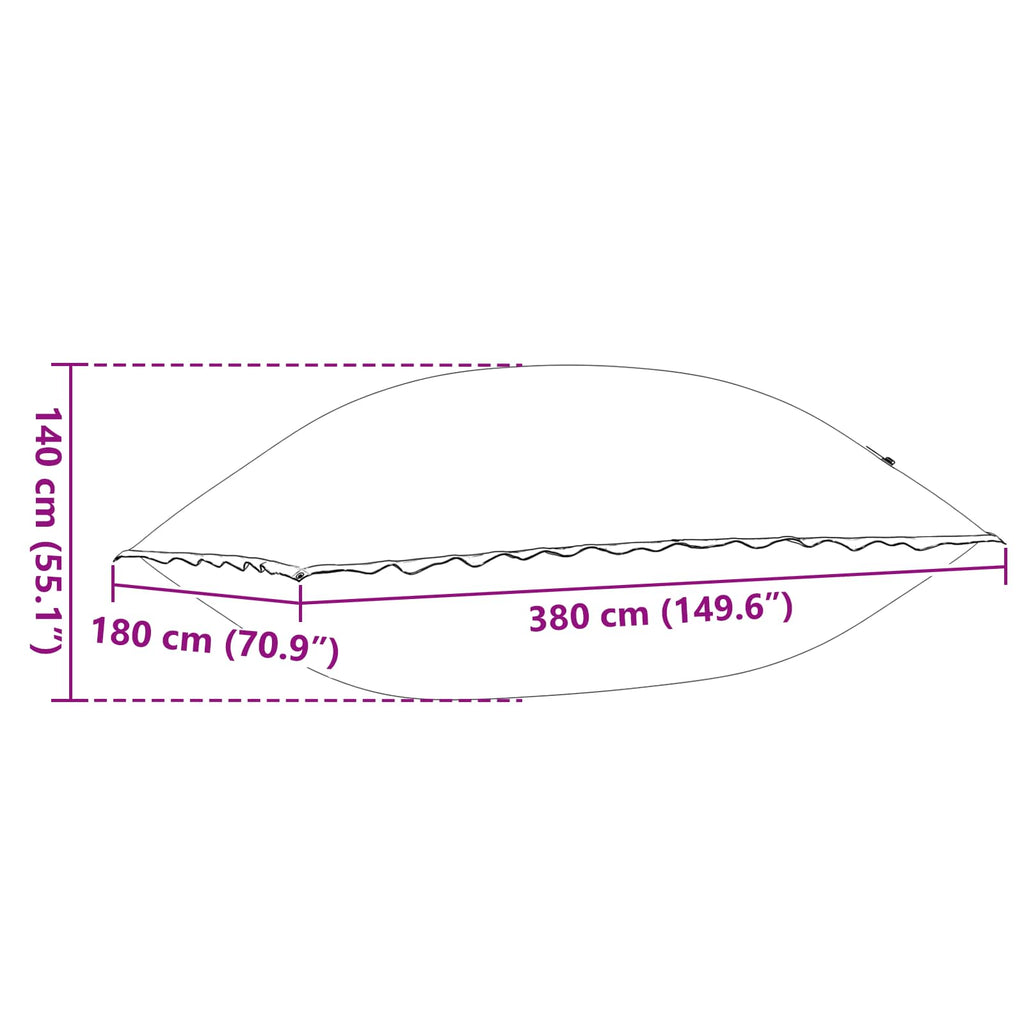 vidaXL Poduszka basenowa na zimę Niebieski 380 x 180 x 140 cm PVC