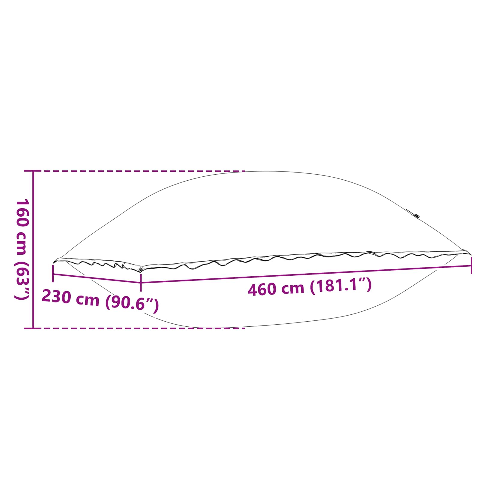 vidaXL Poduszka basenowa na zimę Niebieski 460 x 230 x 160 cm PVC