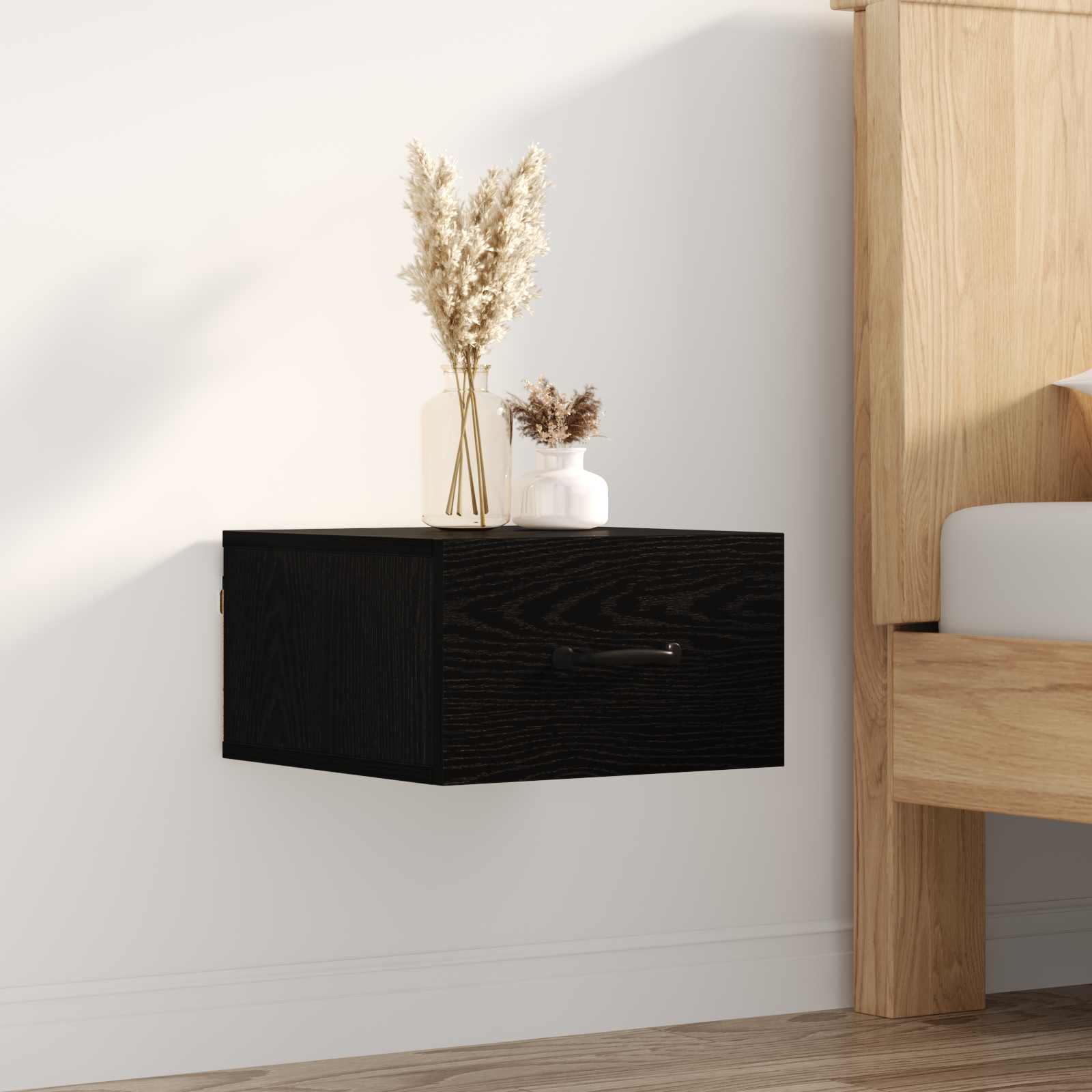 vidaXL Szafka Nocna Czarny Dąb 35 x 35 x 20 cm Materiał drewnopochodny