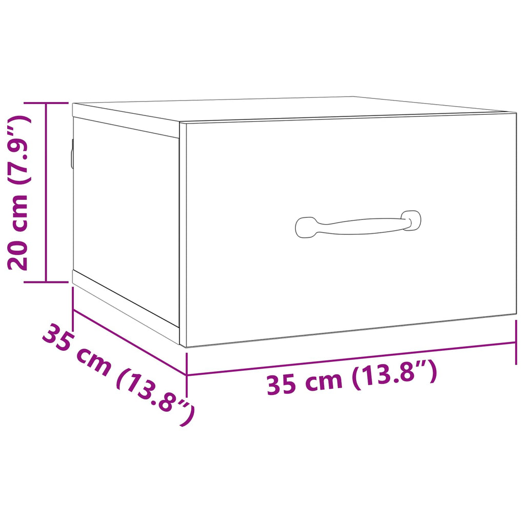 vidaXL Szafka Nocna Czarny Dąb 35 x 35 x 20 cm Materiał drewnopochodny